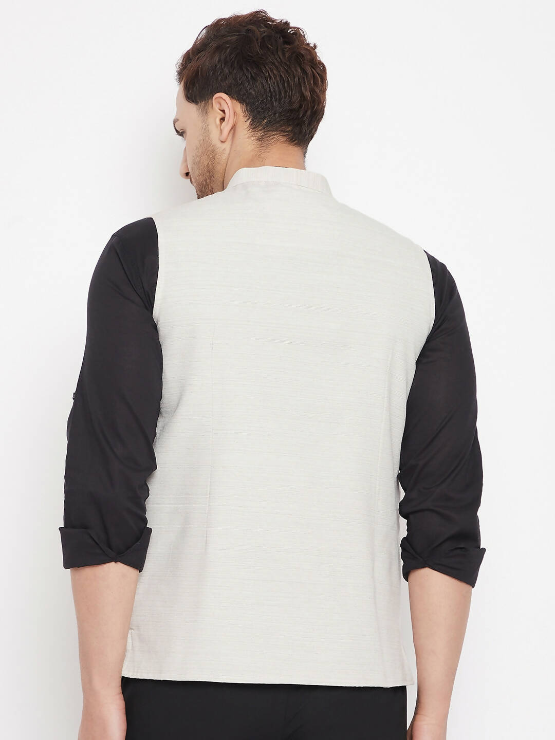 Even Apparels Cream Merino Men Woven Nehru Jacket BF504 - Distacart