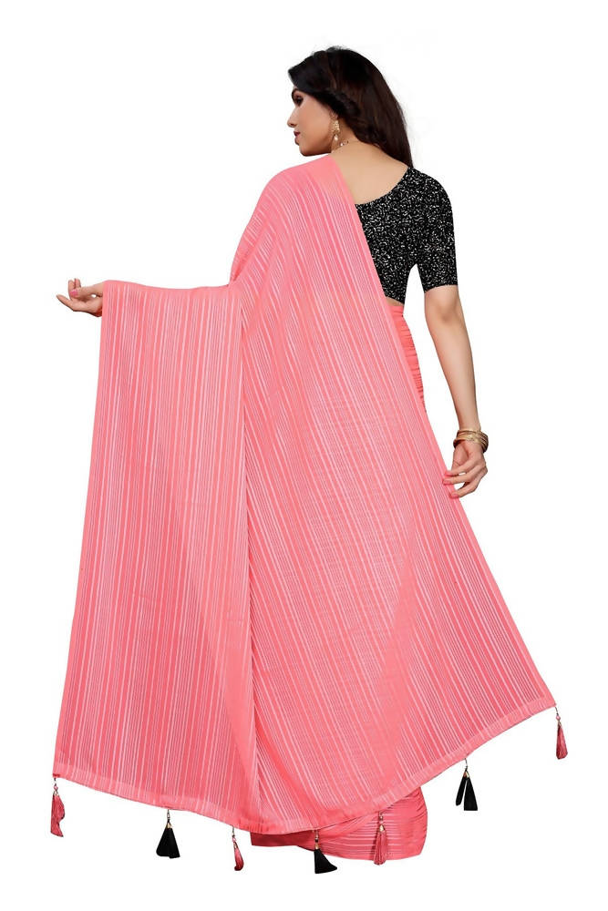 Vamika Pink Georgette Seqence Saree (Riva Pink)
