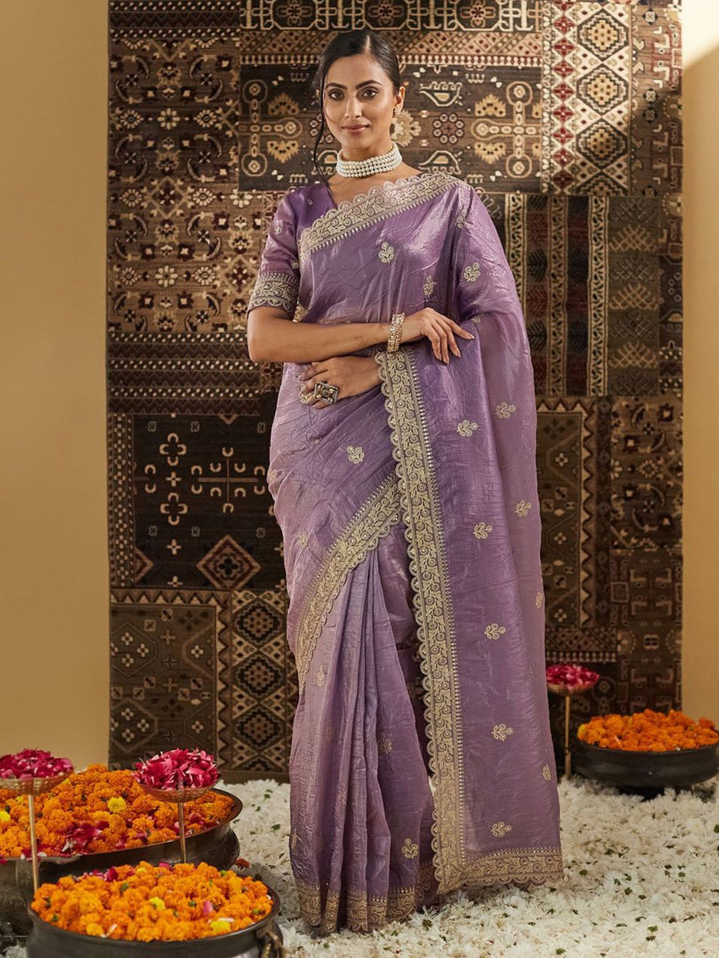 kasee Embellished Zardozi Silk Blend Saree