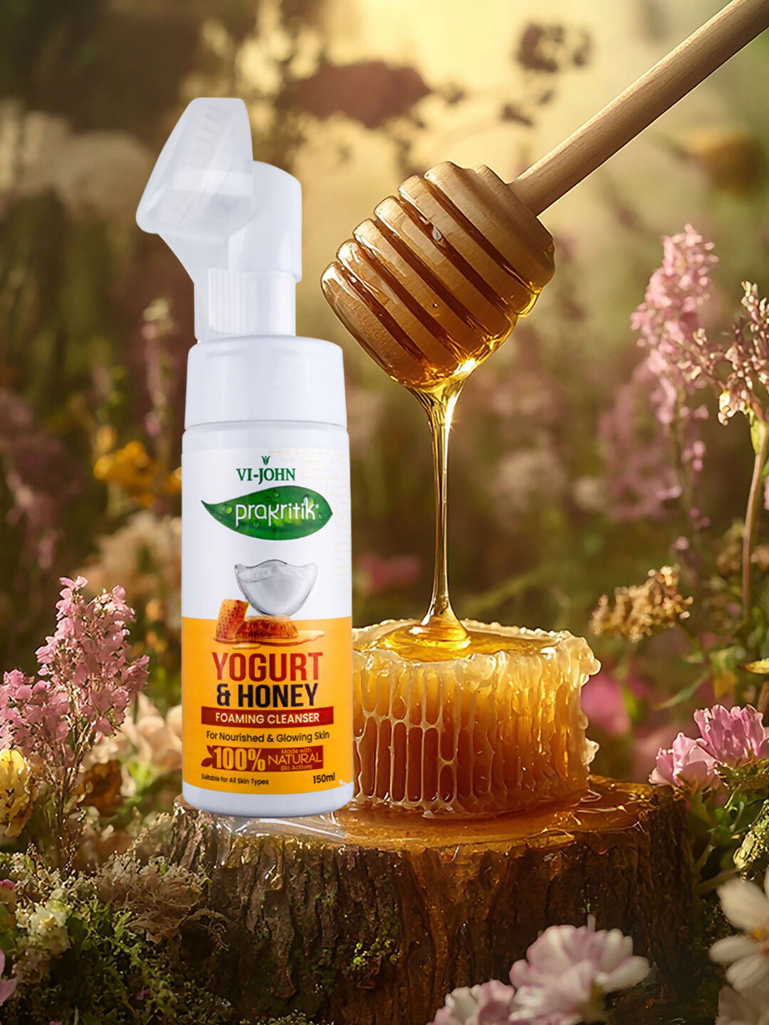 VI-JOHN Prakritik Yogurt & Honey geling Face wash Restores glow, Made With 100% Natural Bio Actives - Distacart