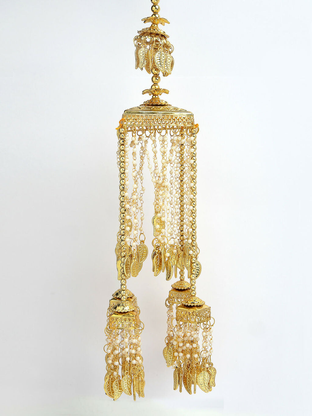 NVR Women's Pack Of 2 Gold-Polished & White Pearl Beaded Bridal Heavy Kaleera Sets - Distacart