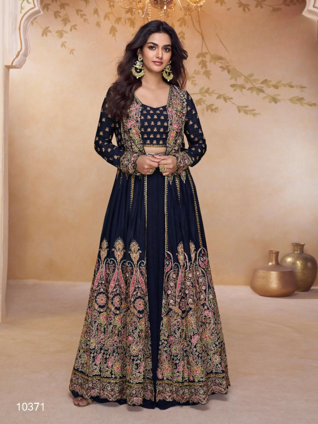 Anaita Black Chinon Readymade Suit with Heavy Embroidery & Sequence Work - Distacart