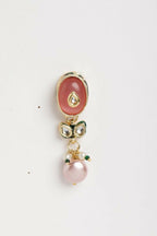 Nuyug 22K Gold Plated Radiant Rose Stone Kundan Necklace