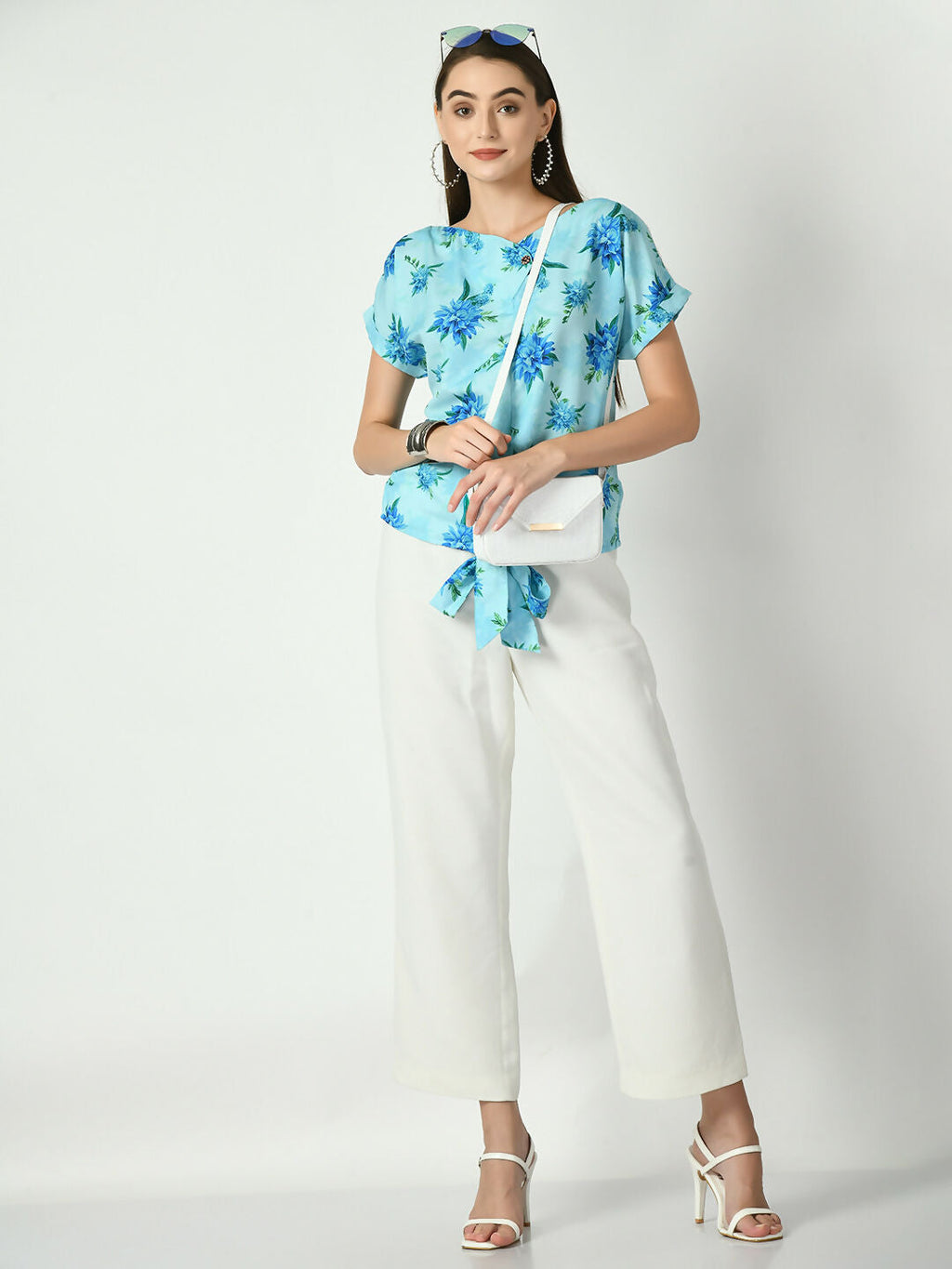 Myshka Women's Blue Printed Top