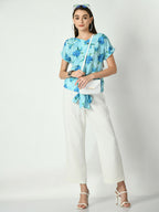Myshka Women's Blue Printed Top