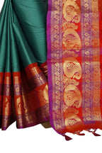 Vamika Banarasi Silk Rama Green Weaving Saree