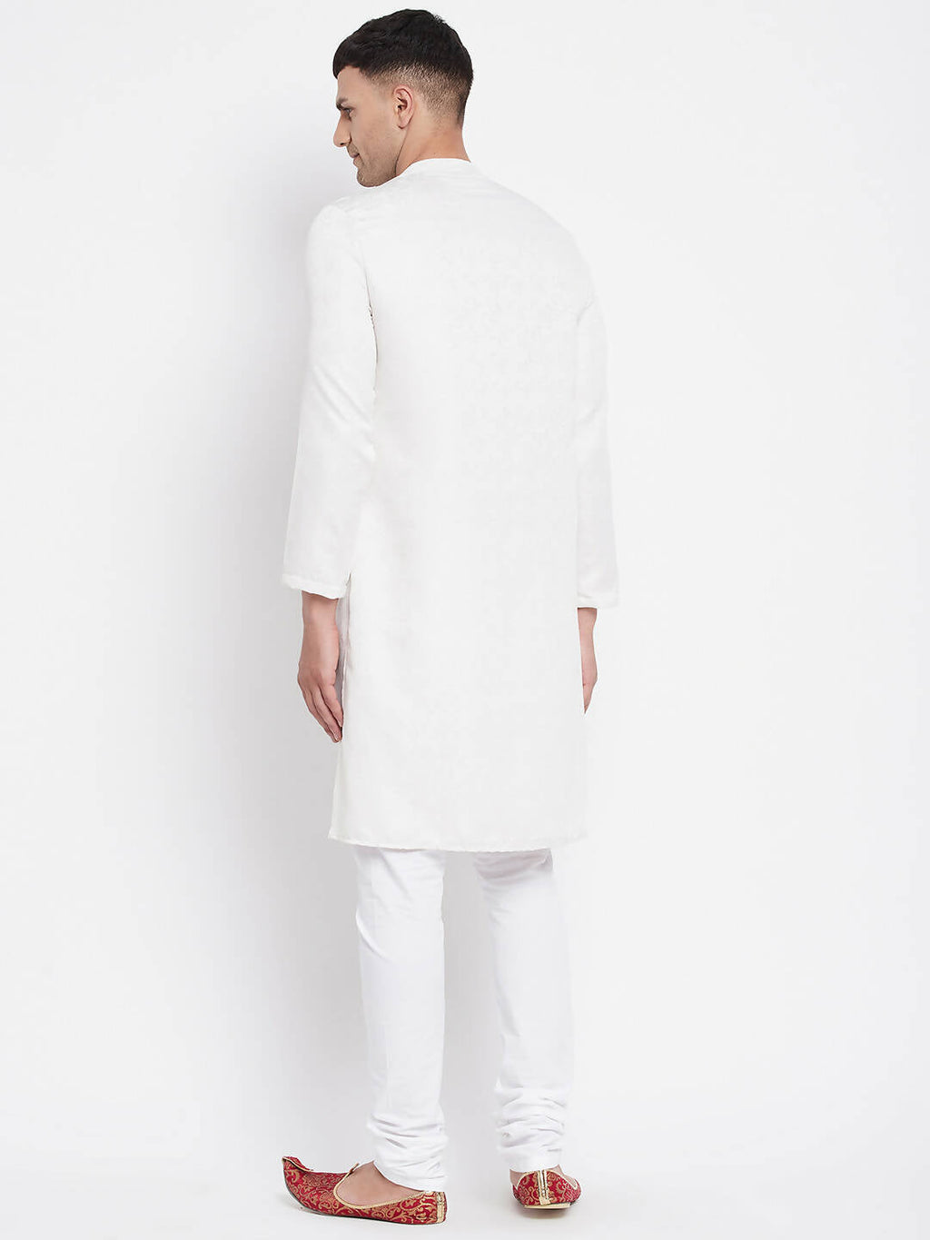 Even Apparels White Rayon Men's Sherwani Kurta With Asymetrical Cut - Distacart