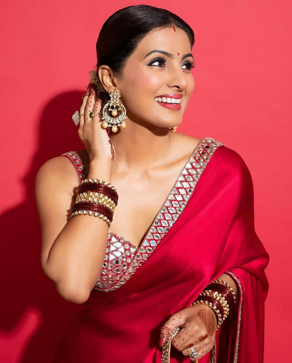 Joban Fashion Red Rangoli silk Party Wear Sarees - Distacart