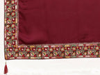 Maroon Silk Georgette Resham And Zari Embroidery Saree - Norita Saumya