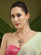 Natural Stones Earrings and Necklace set - Ruby Raang