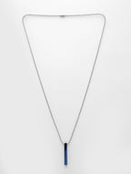 NVR Men's Set of 2 Gold & Blue Geomatric Pendent With Chain