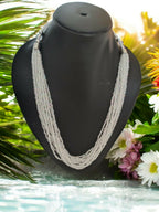 Inhanns Bloom Handmade Beaded Only Necklace - 12 Layers - Ivory
