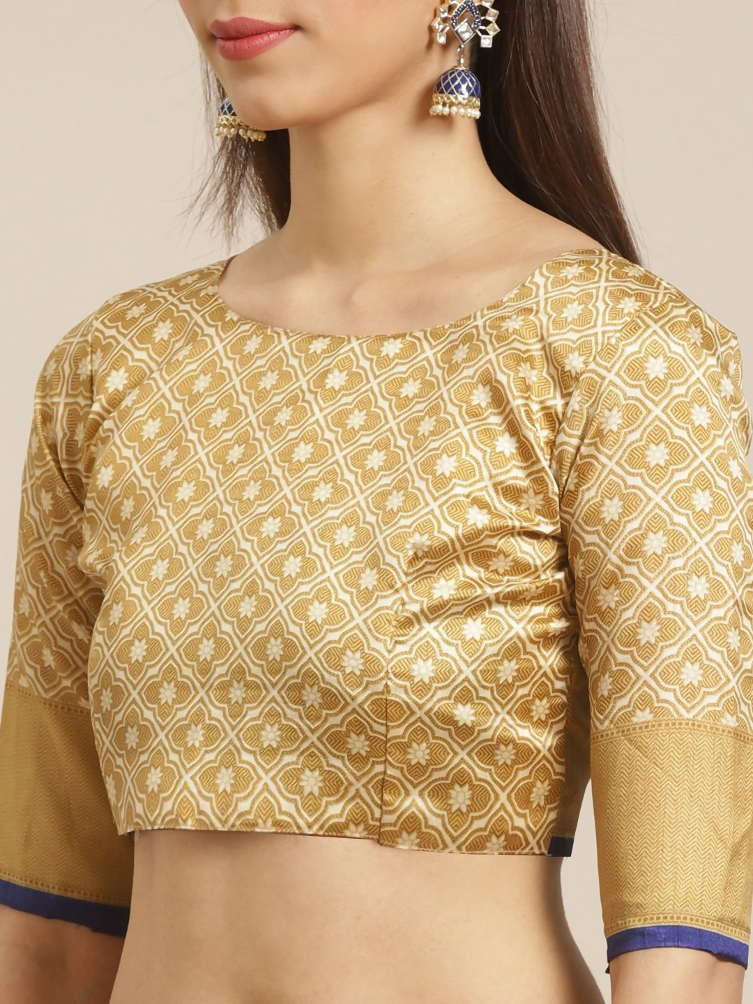 Saree Mall Off-White & Beige Printed Saree - Distacart