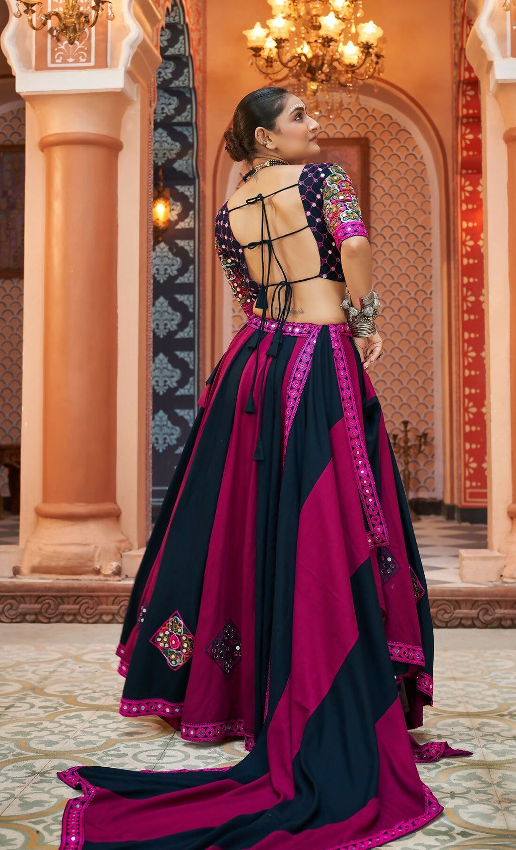 AI Fashion Multi Color Viscose Rayon Designer Navratri Lehenga Choli Collection