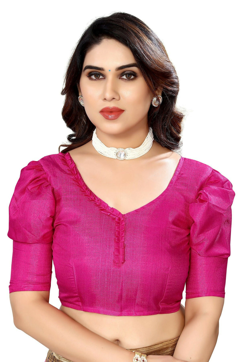Vamika baby pink Printed Art Silk Saree