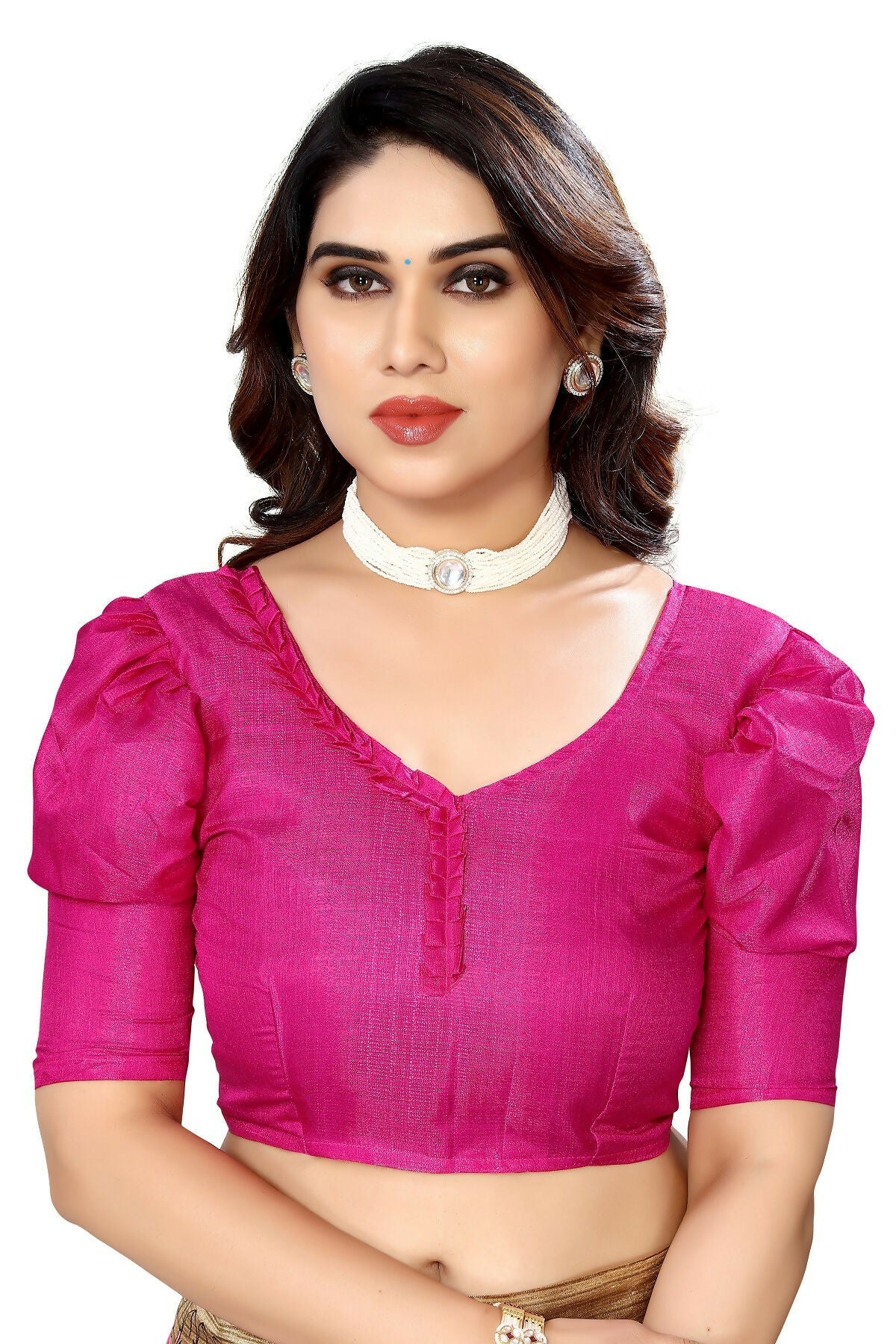 Vamika baby pink Printed Art Silk Saree