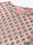 Yufta Pink Ethnic Motifs Printed Regular Pure Cotton Kurta with Trouser & Dupatta