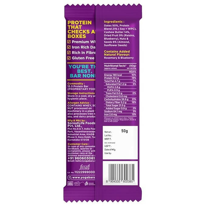 Yoga Bar Protein Bar - Blueberry Blast - Distacart