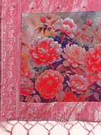 Shree Shyam Fashion Linen Cotton Pink Saree - Distacart
