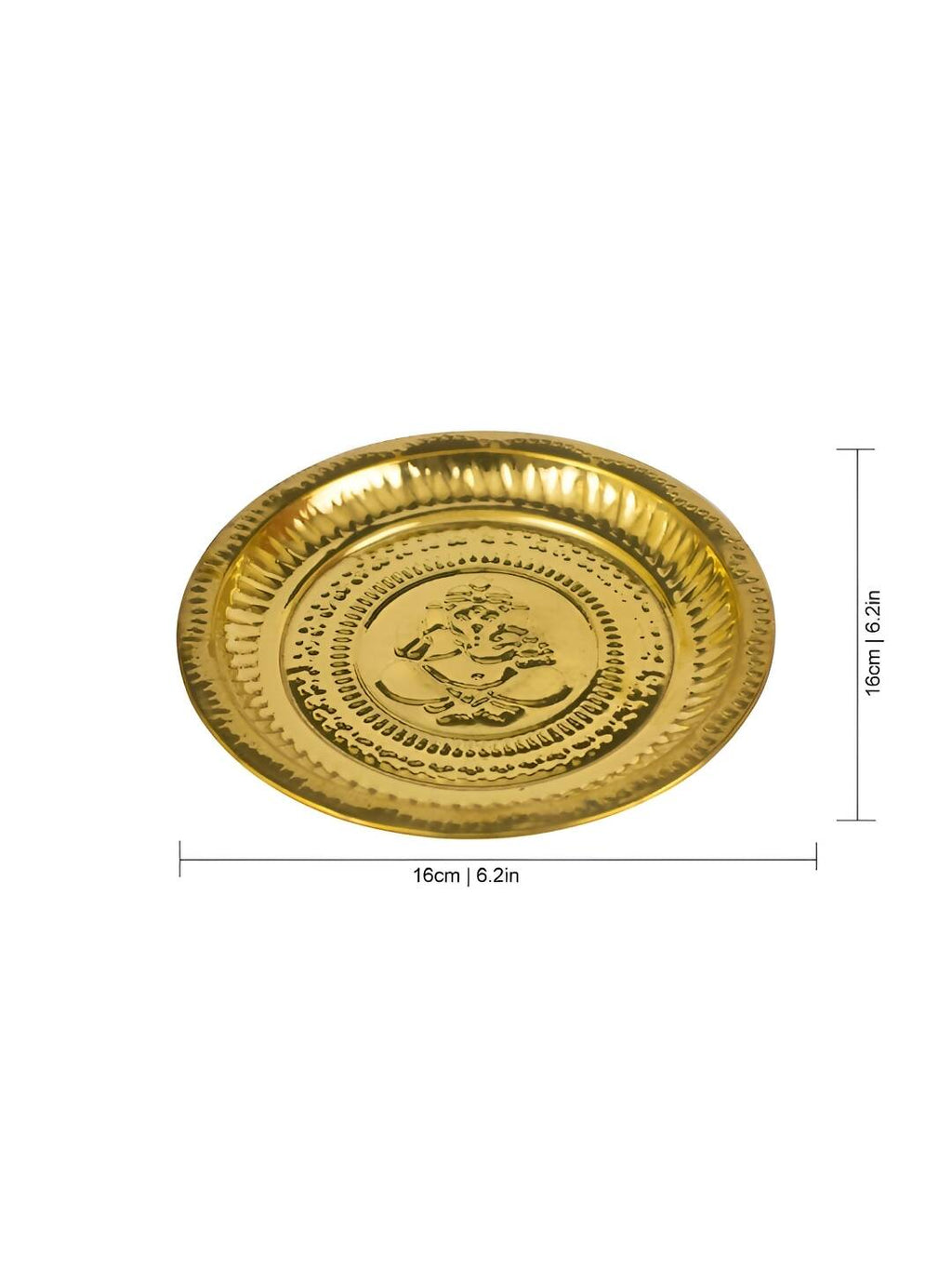 Spillbox Gold-Toned Brass Ganesh Thali Pooja Essential
