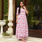 PartyWear Designer White And Pink Pure Maslin Plazzo Suit - Anbazaar - Distacart