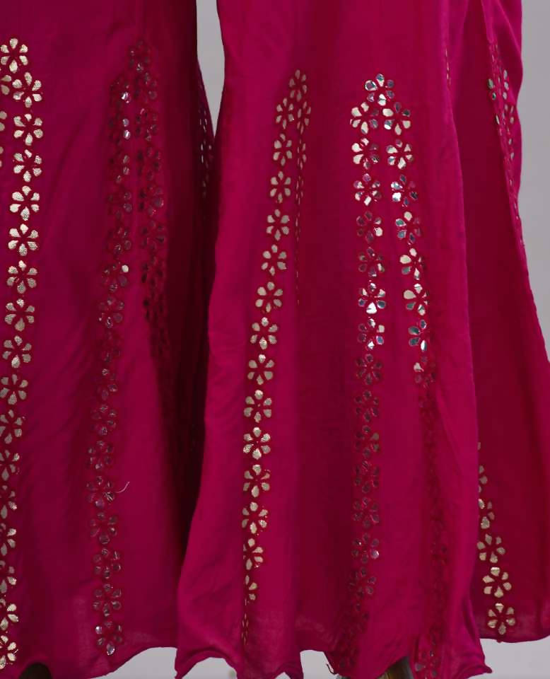 Mominos Fashion Dark Pink Mirror Palazzo
