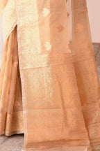 Joban Fashion Gold Banarasi Kora Tissue Pure Handloom Banarasi Silk Saree