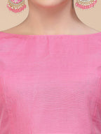 Pink Silk Blend Woven Design Saree With Unstitched Blouse Piece - Aloki