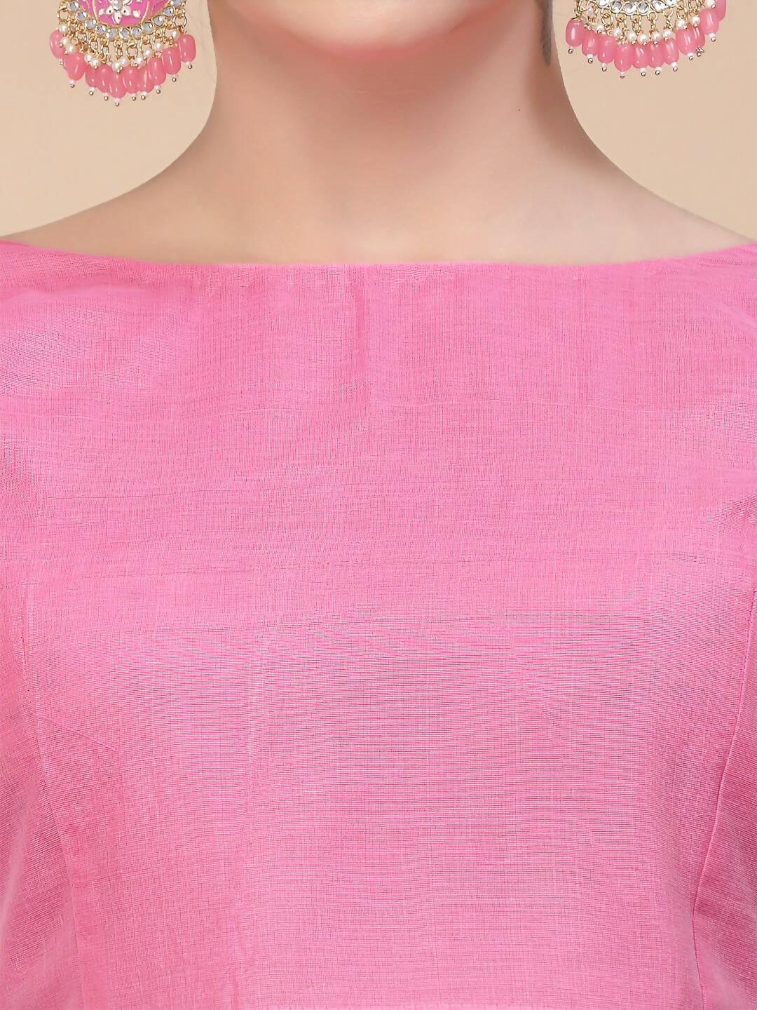 Pink Silk Blend Woven Design Saree With Unstitched Blouse Piece - Aloki