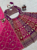 Prazu Fashion Violet Georgette Thread Sequence Wedding Lehenga Choli
