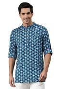 Janasya Men's Blue Cotton Kurta - Distacart