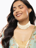 White Brass Gold-Plated Necklace - Ruby Raang - Distacart