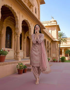 Teeya Creation Peach Color Natural Creap Silk Designer Fancy Party Wear Salwar Suit - Distacart