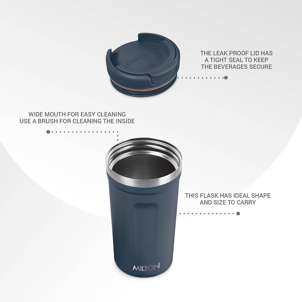 Milton Corral Thermosteel Insulated Coffee Mug Tumbler - 400ml (Navy Blue)