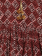 Ahalyaa Maroon Rayon Printed Kurta Palazzo Sets for Kids For Girls