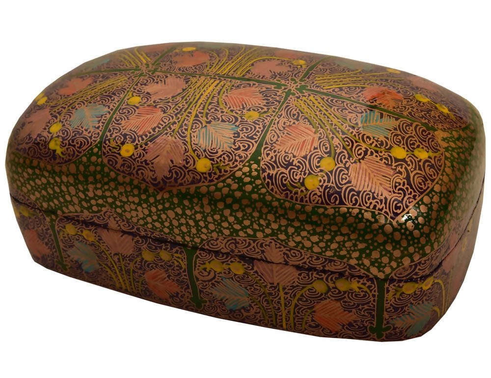 Nizalia Assorted Chinar Oval Box Mov Colour With Chinar - Limited Time Offer