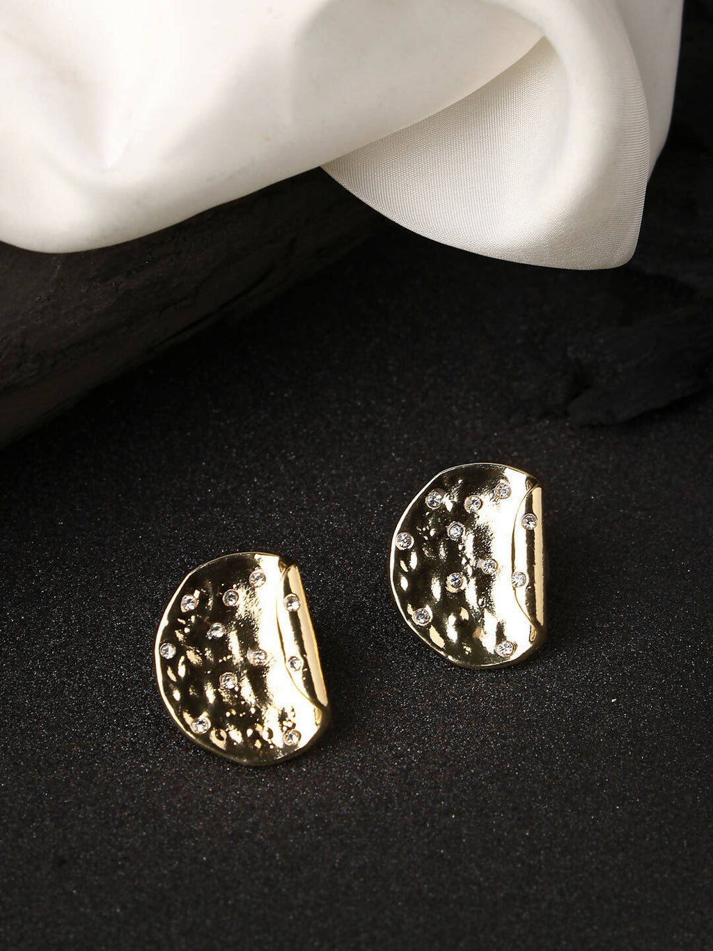 NVR Women Gold-Plated Contemporary Studs Earrings - Distacart