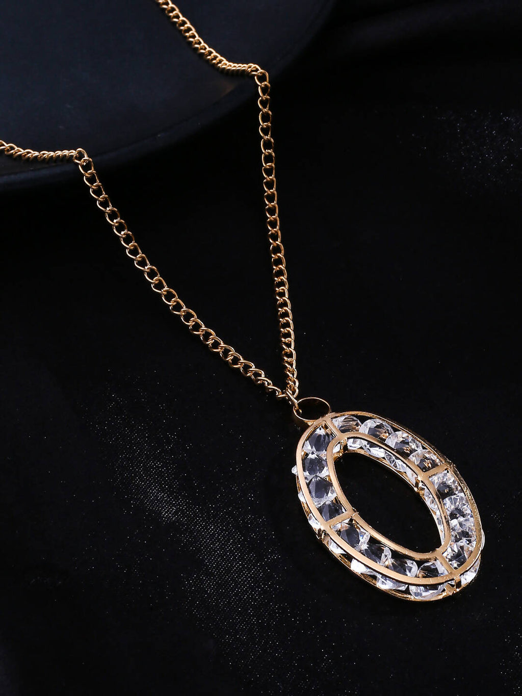 NVR Women Gold-Polished Oxidised Bohemian Necklace