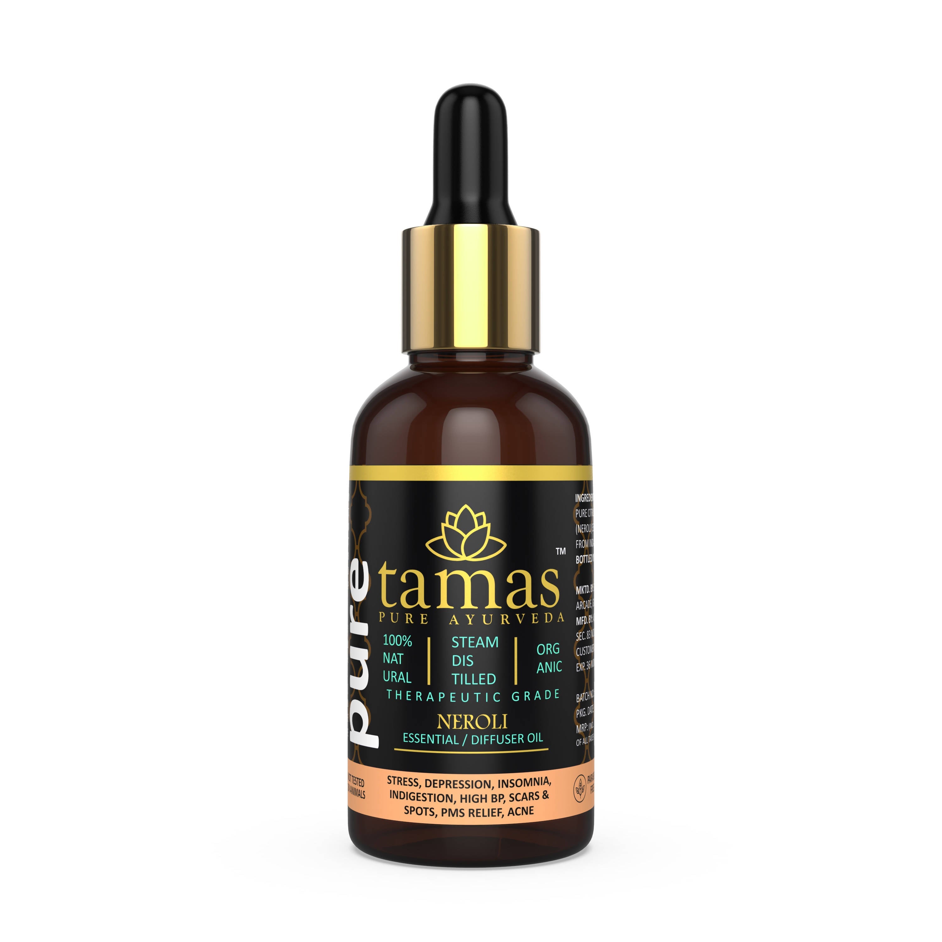Tamas Pure Ayurveda 100% Organic Neroli Essential Oil-USDA Certified Organic