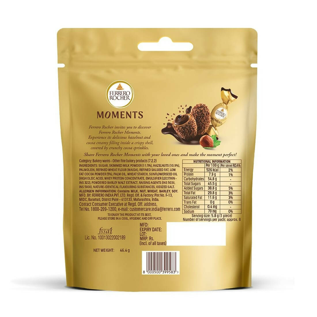 Ferrero Rocher Moments 8 pralines - Distacart