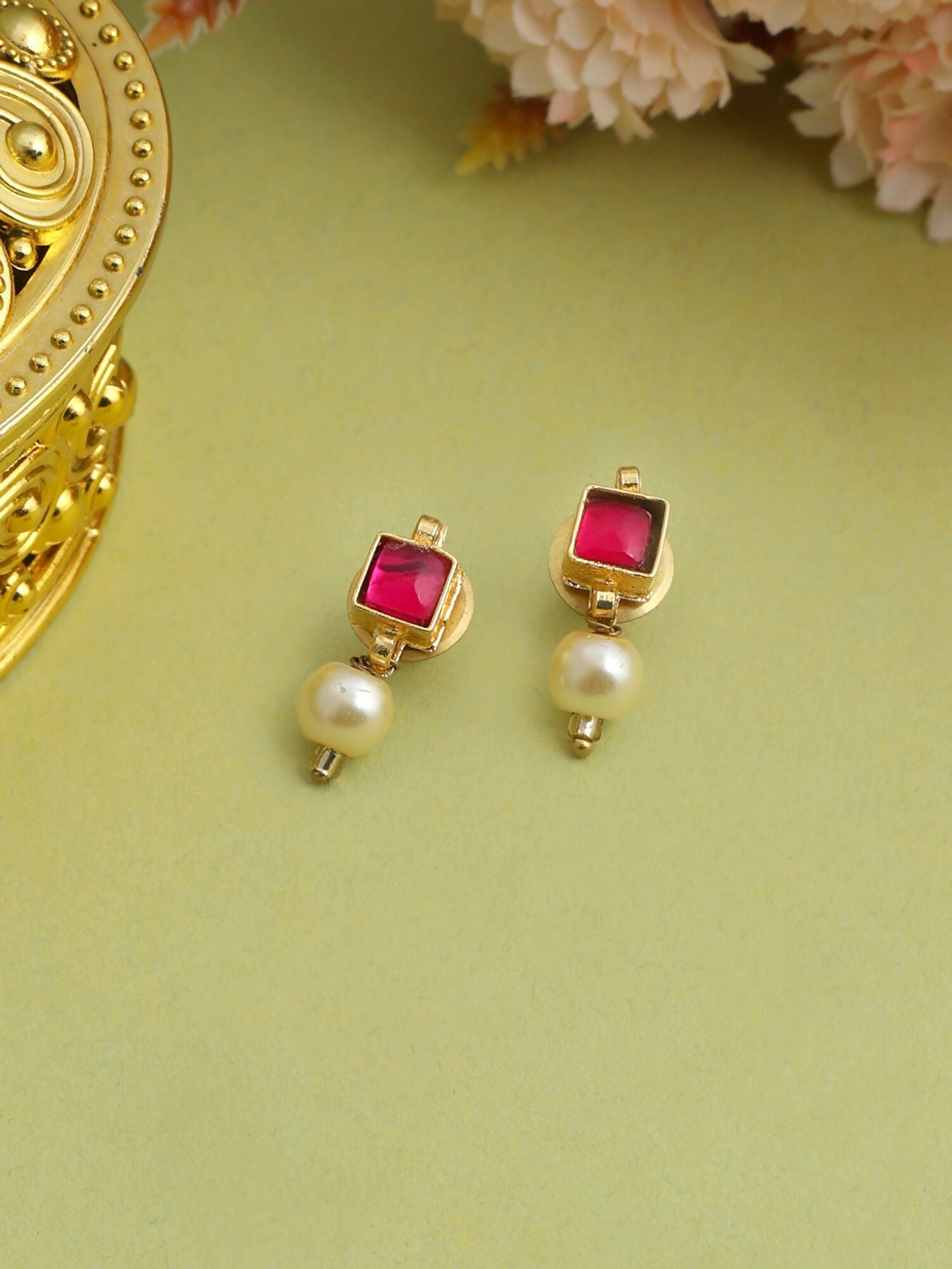 Ruby Raang Garnet Glamour Earrings - Distacart