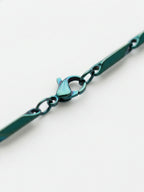 NVR Men's Handcrafted Green Rhodium Plated Chain - Distacart