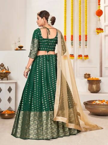 DEIANA'S Beautiful Jackquard Weaving Lehengha Choli - Green