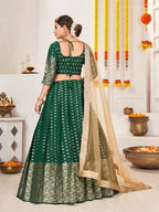 DEIANA'S Beautiful Jackquard Weaving Lehengha Choli - Green