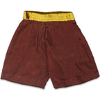 Mhyssa V Neck Kimono Style Half Sleeve Printed Yellow T-shirt With Matching Maroon Shorts Set