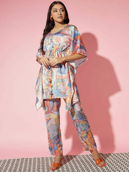 Myshka Multi Printed Women Bling & Sparkly Co-Ords