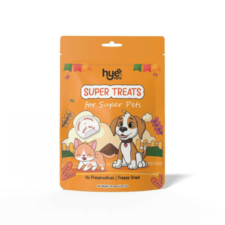 Hye Pets Super Treats For Super Pets – Freeze Dried Treats Made With Goat Milk, Carrot & Banana