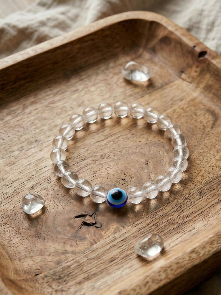 NVR White Crystal Evil Eye Bracelet for Men & Women - Distacart