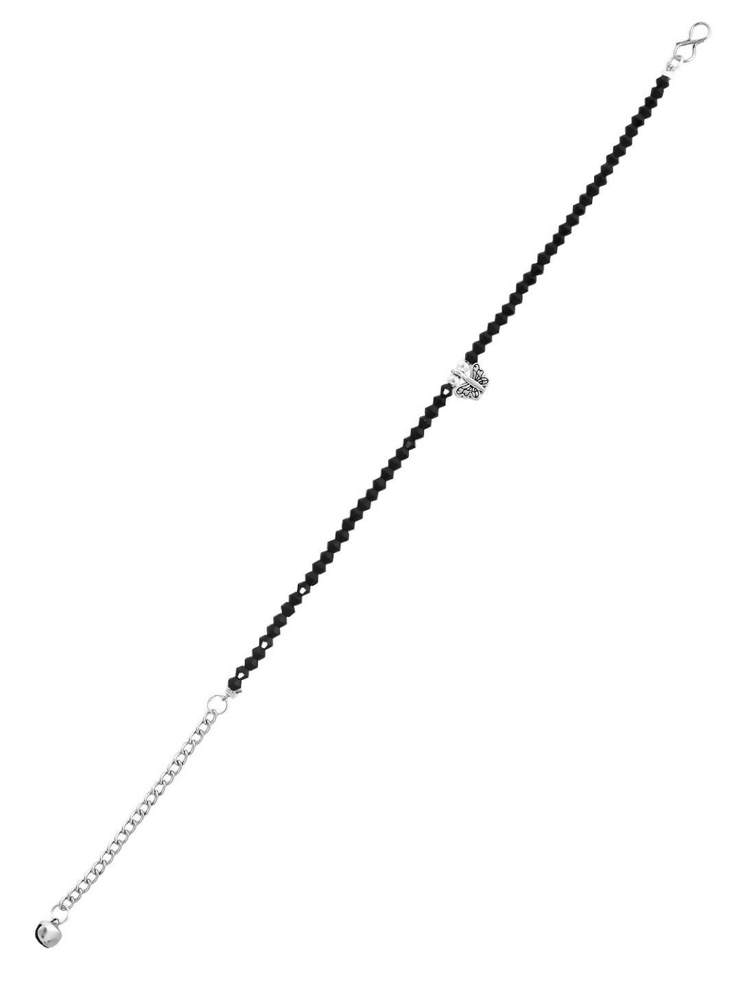 VOJ Women Black Color stainless steel Anklet - Distacart