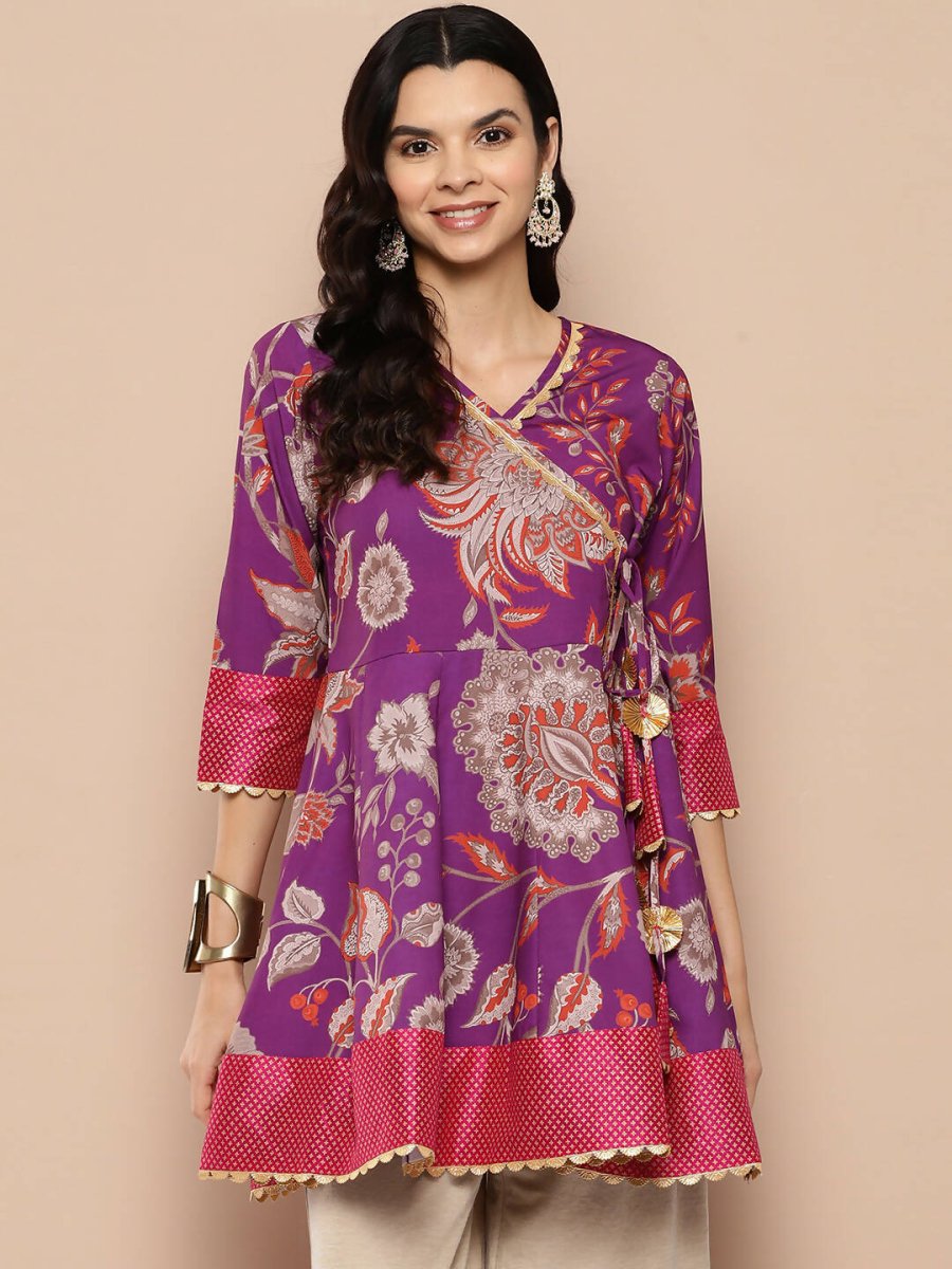 Ahalyaa Women's Traditional wear Tunic - Purple